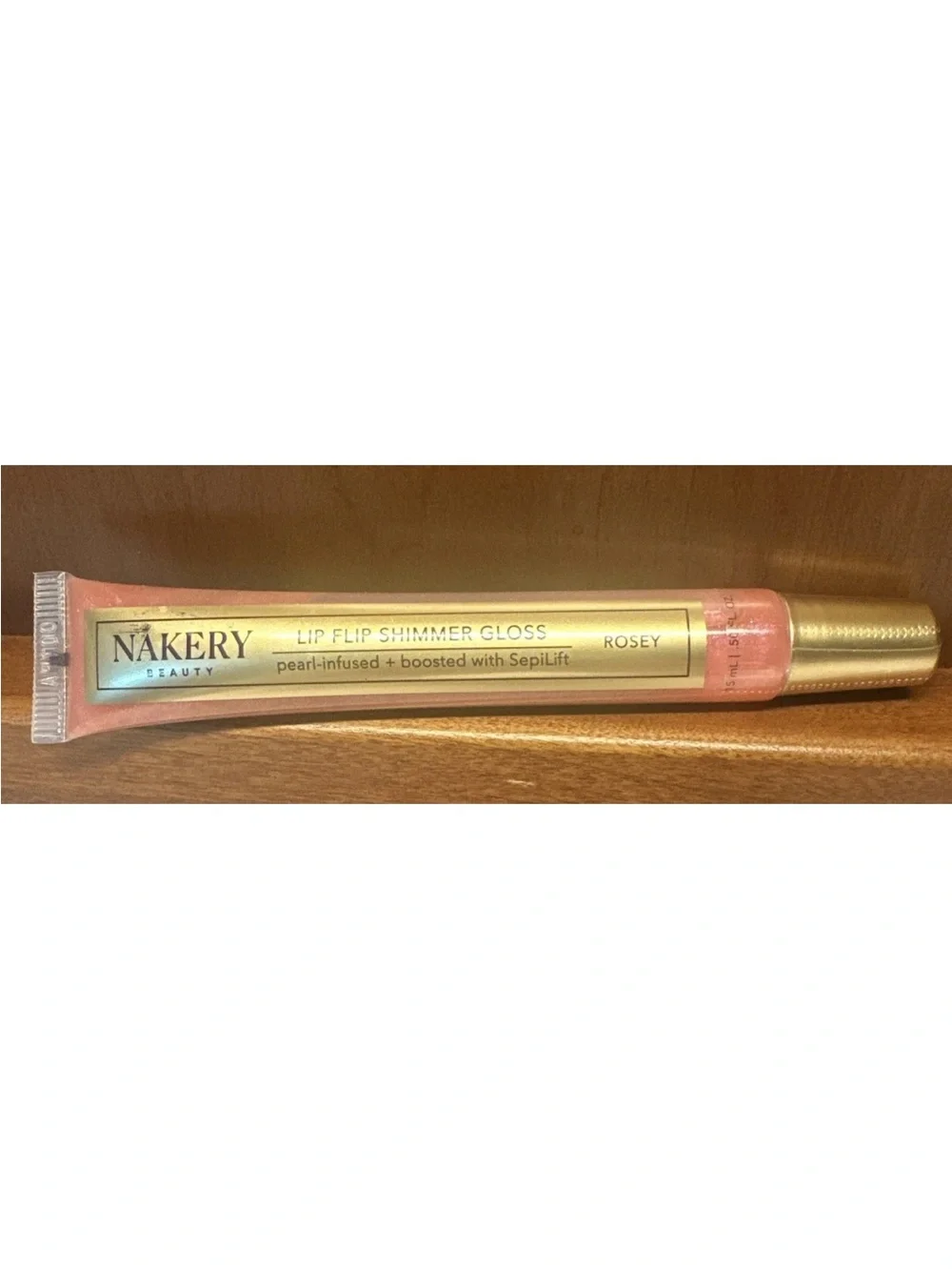 NAKERY Lip Flip Shimmer Gloss - Rosey Shimmer